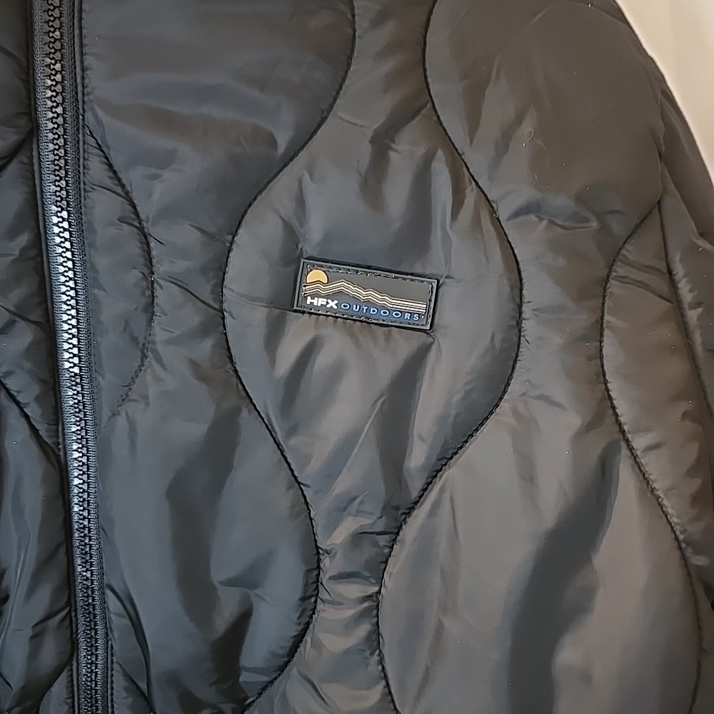 HFX Outdoors Men's Onion‎ Quilted Water Resistant Puffer Coat Hooded Black L NWT - Picture 3 of 16